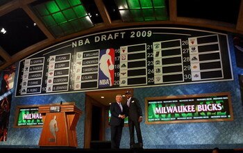 NEW YORK - JUNE 25:  NBA Commissioner David Stern poses for a photograph with the tenth overall draft pick by the Milwaukee Bucks,  Brandon Jennings during the 2009 NBA Draft at the Wamu Theatre at Madison Square Garden June 25, 2009 in New York City. NOT