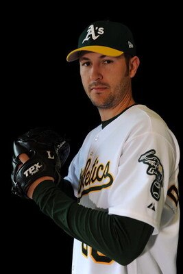 PHOENIX - FEBRUARY 22:  John Duchscherer of the Oakland Athletics poses during photo day at the Athletics spring training complex on February 22, 2009 in Phoenix, Arizona.  (Photo by Ronald Martinez/Getty Images)