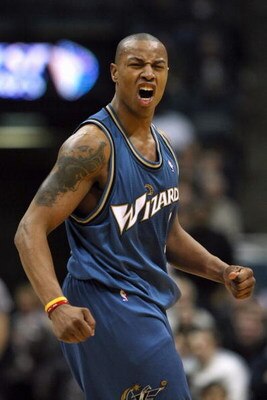 MILWAUKEE - JANUARY 27:  Caron Butler #3 of the Washington Wizards reacts after a play during the game against the Milwaukee Bucks at the Bradley Center on January 27, 2008 in Milwaukee, Wisconsin.  The Bucks won 105-102. NOTE TO USER: User expressly ackn
