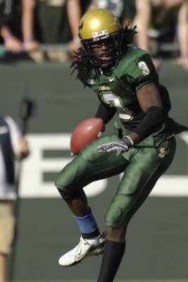 TAMPA, FL - NOVEMBER 3: Defensive back Jerome Murphy #3 of the University of South Florida Bulls rushes upfield against the Cincinnati Bearcats at Raymond James Stadium on November 3, 2007 in Tampa, Florida.  Cincinnati won 38 - 33. (Photo by Al Messersch