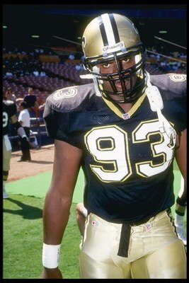 3 Oct 1993:  Defensive lineman Wayne Martin of the New Orleans Saints during the Saints 37-6 win over the Los Angeles Rams at Anaheim Stadium in Anaheim, California. Mandatory Credit: Stephen Dunn  /Allsport