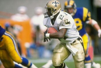 22 Oct 1989:  Running back Dalton Hilliard of the New Orleans Saints in action during a game against the Los Angeles Rams at Anaheim Stadium in Anaheim, California.  The Saints won the game 40-21. Mandatory Credit: Mike Powell  /Allsport