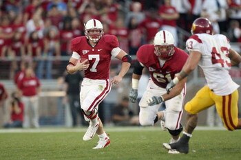STANFORD - NOVEMBER 15:  Toby Gerhart #7 of Stanford Cardinals carries the ball during the game against the USC Trojans at Stanford Stadium on November 15, 2008 in Stanford, California. (Photo by: Jed Jacobsohn/Getty Images)