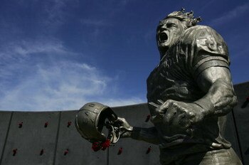 GLENDALE, AZ - NOVEMBER 12:  Pat Tillman, who was killed in Afghanistan in 2004 after quitting the NFL's Arizona Cardinals to join the U.S. Army Rangers,  was honored with a statue outside the University of Phoenix Stadium before the game between the Ariz