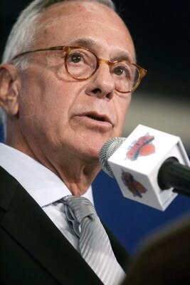 NEW YORK - JULY 28: Newly named New York Knicks coach Larry Brown speaks during a press conference at Madison Square Garden July 28, 2005 in New York City. Brown will be taking over from Herb Williams and is the 22nd head coach in the franchise's history.
