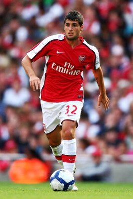 LONDON, ENGLAND - AUGUST 02:  Fran Merida of Arsenal runs with the ball during the Emirates Cup match between Arsenal and Glasgow Rangers at the Emirates Stadium on August 2, 2009 in London, England.  (Photo by Phil Cole/Getty Images)