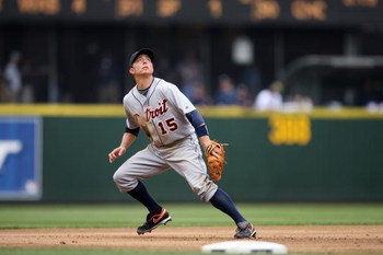 SEATTLE - APRIL 19:  Brandon Inge #15 of the Detroit Tigers goes back on a popup against the Seattle Mariners during the game on April 19, 2009 at Safeco Field in Seattle, Washington. (Photo by Otto Greule Jr/Getty Images)