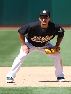 OAKLAND, CA - APRIL 12:  Eric Chavez #3 of the Oakland Athletics waits in the field against the Seattle Mariners during a Major League Baseball game on April 12, 2009 at the Oakland Coliseum in Oakland, California.  (Photo by Jed Jacobsohn/Getty Images)