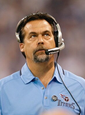INDIANAPOLIS - DECEMBER 28:  Head caoch Jeff Fisher of the Tennessee Titans looks on from the sidelines during the game against the Indianapolis Colts on December 28, 2008 at Lucas Oil Stadium in Indianapolis, Indiana. (Photo by: Jamie Squire/Getty Images