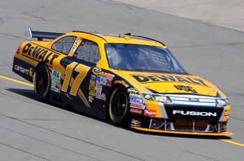 BROOKLYN, MI - AUGUST 14:  Matt Kenseth, driver of the #17 DeWalt Ford, drives during practice for the NASCAR Sprint Cup Series Michigan 400 at Michigan Internetional Speedway on August 14, 2009 in Brooklyn, Michigan.  (Photo by Harry How/Getty Images)