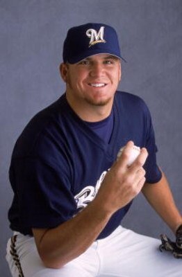 26 Feb 2001:  Nick Neugebauer of the Milwaukee Brewers poses for a studio portrait during Spring Training at Maryvale Baseball Park in Phoenix, Arizona.Mandatory Credit: Brian Bahr  /Allsport