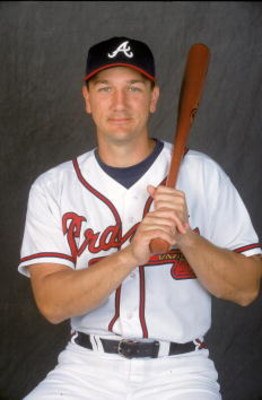 23 Feb 2001: Paul Bako #9 of the Atlanta Braves poses for a studio portrait during Spring Training at Disney Wide World of Sports in Kissimmee, Florida.Mandatory Credit: Andy Lyons  /Allsport