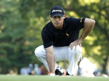 GRAND BLANC, MI - JULY 31: Jonathan Byrd reads a putt on the 13th green during the second round of the Buick Open at Warwick Hills Golf and Country Club on July 31, 2009 in Grand Blanc, Michigan.  (Photo by Gregory Shamus/Getty Images)