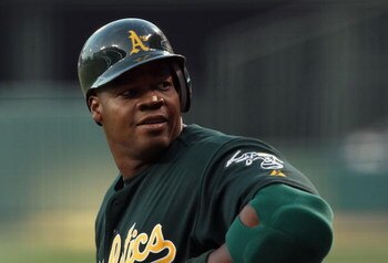 ANAHEIM, CA - APRIL 29:   Frank Thomas #35 of the Oakland Athletics waits on deck during the game against the Los Angeles Angels of Anaheim at Angels Stadium on April 29, 2008 in Anaheim, California.  (Photo by Lisa Blumenfeld/Getty Images)