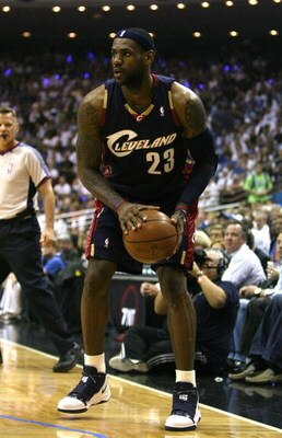 ORLANDO, FL - MAY 30:  LeBron James #23 of the Cleveland Cavaliers handles the ball against the Orlando Magic in Game Six of the Eastern Conference Finals during the 2009 Playoffs at Amway Arena on May 30, 2009 in Orlando, Florida. NOTE TO USER: User expr