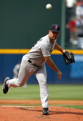 ATLANTA - JUNE 27:  Starting pitcher Tim Wakefield #49 of the Boston Red Sox against the Atlanta Braves at Turner Field on June 27, 2009 in Atlanta, Georgia.  (Photo by Kevin C. Cox/Getty Images)