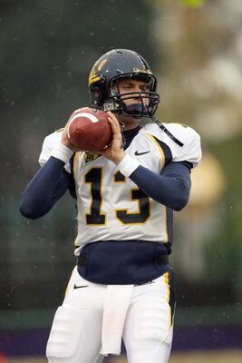 SEATTLE - NOVEMBER 17: Kevin Riley #13 of the California Golden Bears looks to pass the ball during the game against the Washington Huskies at Husky Stadium November 17, 2007 in Seattle, Washington. (Photo by Otto Greule Jr/Getty Images)