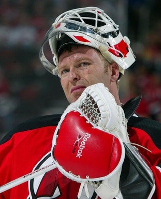 NEWARK, NJ - APRIL 23:  Martin Brodeur #30 of the New Jersey Devils looks on against the Carolina Hurricanes during Game Five of the Eastern Conference Quarterfinal Round of the 2009 NHL Stanley Cup Playoffs on April 23, 2009 at the Prudential Center in N