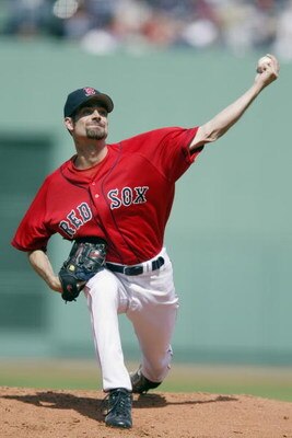 BOSTON - APRIL 20:  Casey Fossum #23 of the Boston Red Sox throws a pitch during the game against the Toronto Blue Jays at Fenway Park on April 20, 2003 in Boston, Massachusetts.  The Red Sox defeated the Blue Jays 6-5.  (Photo by Al Bello/Getty Images)