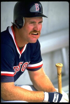 1989:  Third baseman Wade Boggs of the Boston Red Sox looks on from the dugout. Mandatory Credit: Jonathan Daniel/Allsport