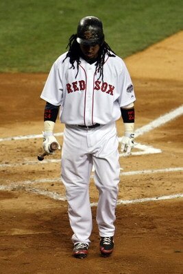 NEW YORK - JULY 15:  American League All-Star Manny Ramirez #24 of the Boston Red Sox walks back to the dugout after making an out during the 79th MLB All-Star Game at Yankee Stadium on July 15, 2008 in the Bronx borough of New York City.  (Photo by Chris