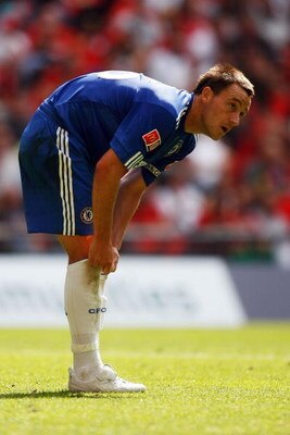 LONDON, ENGLAND - AUGUST 09:  John Terry of Chelsea looks on during the FA Community Shield match between Manchester United and Chelsea at Wembley Stadium on August 9, 2009 in London, England.  (Photo by Paul Gilham/Getty Images)