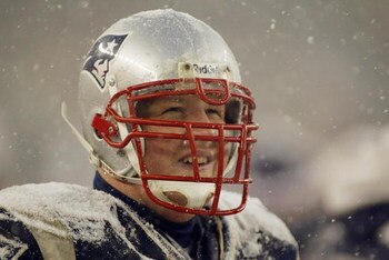 FOXBORO, MA - DECEMBER 14:  Center Dan Koppen #67 of the New England Patriots stands on the field during the game against the Jacksonville Jaguars on December 14, 2003 at Gillette Stadium in Foxboro, Massachusetts. The Patriots won 27-13. (Photo by Rick S