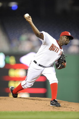 WASHINGTON - SEPTEMBER 17:  Shairon Martis #51 of the Washington Nationals pitches against the New York Mets September 17, 2008 at Nationals Park in Washington, DC.  (Photo by Greg Fiume/Getty Images)