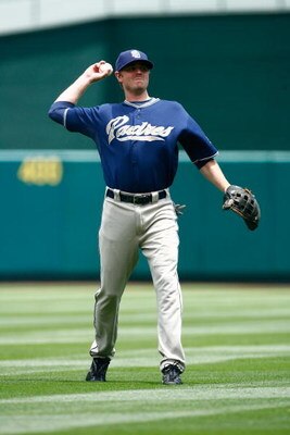 ANAHEIM, CA - JUNE 14:  Josh Wilson #14 of the San Diego Padres prepares for the game against the Los Angeles Angels of Anaheim at Angel Stadium on June 14, 2009 in Anaheim, California. The Angels defeated the Padres 6-0.  (Photo by Jeff Gross/Getty Image