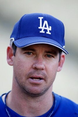 LOS ANGELES, CA - AUGUST 19:  Mark Loretta #5 of the Los Angeles Dodgers looks on during batting practice prior to the game against the St. Louis Cardinals at Dodger Stadium on August 19, 2009 in Los Angeles, California.  (Photo by Jeff Gross/Getty Images