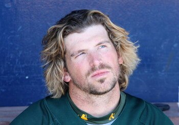 PEORIA, AZ - MARCH 07:  Travis Buck #6 of the Oakland Athletics sits in the dugout before the spring training game against the San Diego Padres at Peoria Stadium on March 7, 2009 in Peoria, Arizona  (Photo by Christian Petersen/Getty Images)