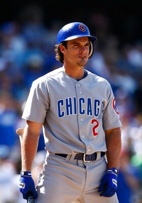 LOS ANGELES, CA - AUGUST 22:  Ryan Theriot #2 of the Chicago Cubs stands at home plate against the Los Angeles Dodgers at Dodger Stadium on August 22, 2009 in Los Angeles, California. The Dodgers defeated the Cubs 2-0.  (Photo by Jeff Gross/Getty Images)