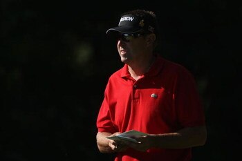LUSS, UNITED KINGDOM - JULY 10:  Robert Allenby of Australia waits on the 18th hole during the Second Round of The Barclays Scottish Open at Loch Lomond Golf Club on July 10, 2009 in Luss, Scotland. (Photo by Andrew Redington/Getty Images)