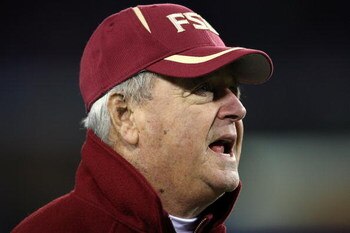 NASHVILLE, TN - DECEMBER 31:  Bobby Bowden the Head Coach of the Florida State Seminoles looks on during the Gaylord Hotels Music City Bowl against the Kentucky Wildcats at the LP Field December 31, 2007 in Nashville, Tennessee. Kentucky won 35-28.  (Phot