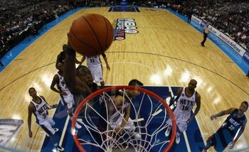 LONDON - OCTOBER 12:  Dwyane Wade (#3) of Miami Heat dunks during the NBA preseason game as part of the 2008 NBA Europe Live Tour between New Jersey Nets and Miami Heat at the O2 Arena on October 12, 2008 in London, England.  NOTE TO USER: User expressly 