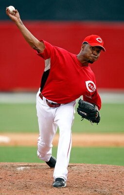 SARASOTA, FL - MARCH 6: Pitcher Marcus McBeth #58 of the Cincinnati Reds makes a pitch against the New York Yankees during the Grapefruit League Spring Training game on March 6, 2008 at Ed Smith Stadium in Sarasota, Florida. (Photo by J. Meric/Getty Image