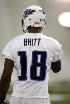 NASHVILLE, TN - MAY 1: Kenny Britt #18 of the Tennessee Titans during the Tennessee Titans Minicamp on May 1, 2009 at Baptist Sports Park in Nashville, Tennessee. (Photo by Joe Murphy/Getty Images)