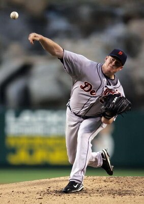ANAHEIM, CA - MAY 27:  Jeremy Bonderman #38 of the Detroit Tigers pitches against the Los Angeles Angels of Anaheim at Angel Stadium on May 27, 2008 in Anaheim, California.  (Photo by Jeff Gross/Getty Images)