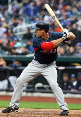 NEW YORK - APRIL 03:  Chris Carter #54 of the Boston Red Sox bats against the New York Mets on April 3, 2009 at Citi Field in the Flushing neighborhood of the Queens borough of New York City. The game marks the first time the Mets play in their new ballpa