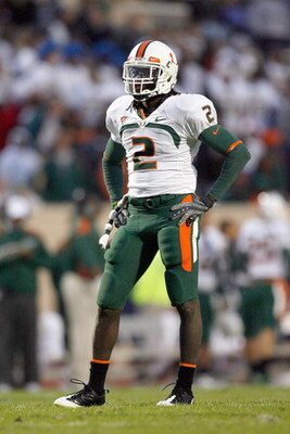 DURHAM, NC - OCTOBER 18:  Graig Cooper #2 of the Miami Hurricanes stands on the field during the game against the Duke Blue Devils at Wallace Wade Stadium on October 18, 2008 in Durham, North Carolina.  (Photo by Kevin C. Cox/Getty Images)