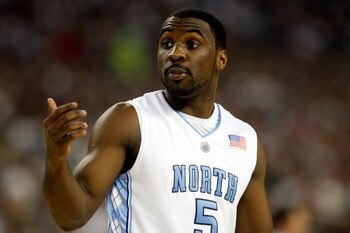 DETROIT - APRIL 06:  Ty Lawson #5 of the North Carolina Tar Heels looks on against the Michigan State Spartans during the 2009 NCAA Division I Men's Basketball National Championship game at Ford Field on April 6, 2009 in Detroit, Michigan.  (Photo by Stre