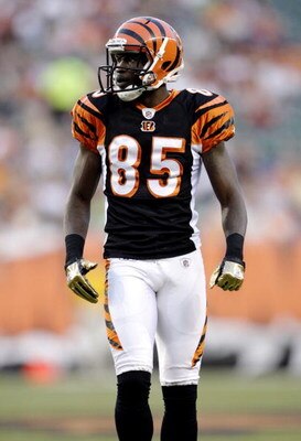 CINCINNATI, OH - AUGUST 3:  Chad Ochocinco #85 of the Cincinnati Bengals stands on the field during the preseason game against the Indianapolis Colts on August 3, 2009 at Paul Brown Stadium in Cincinnati, Ohio.  (Photo by Andy Lyons/Getty Images)