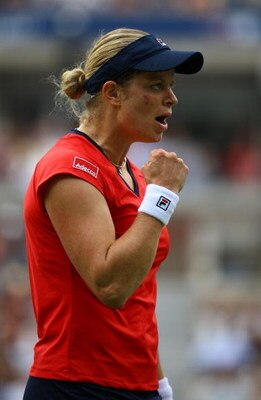 NEW YORK - SEPTEMBER 06:  Kim Clijsters of Belgium reacts to a point against Venus Williams of the United States during day seven of the 2009 U.S. Open at the USTA Billie Jean King National Tennis Center on September 6, 2009 in the Flushing neighborhood o