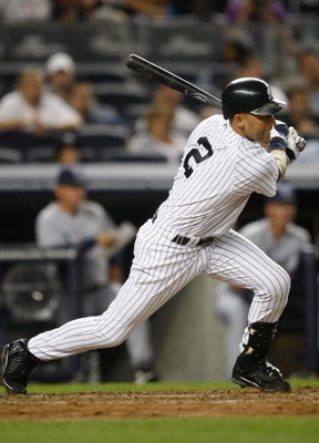 NEW YORK - SEPTEMBER 07: Derek Jeter #2 of the New York Yankees grounds out in his third at bat during the game against the Tampa Bay Rays on September 7, 2009 at Yankee Stadium in the Bronx borough of New York City. (Photo by Jared Wickerham/Getty Imag