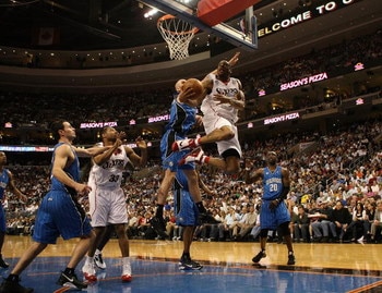 PHILADELPHIA - APRIL 30:  Andre Iguodala #9 of the Philadelphia 76ers lays the ball up against the Orlando Magic during Game Six of the Eastern Conference Quarterfinals at Wachovia Center on April 30, 2009 in Philadelphia, Pennsylvania. NOTE TO USER: User