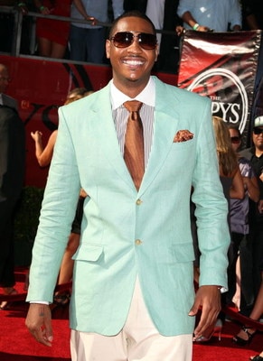 LOS ANGELES, CA - JULY 15:  NBA player Carmelo Anthony arrives at the 2009 ESPY Awards held at Nokia Theatre LA Live on July 15, 2009 in Los Angeles, California. The 17th annual ESPYs will air on Sunday, July 19 at 9PM ET on ESPN.  (Photo by Jason Merritt