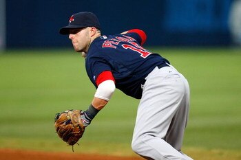 ATLANTA - JUNE 26:  Dustin Pedroia #15 of the Boston Red Sox against the Atlanta Braves at Turner Field on June 26, 2009 in Atlanta, Georgia.  (Photo by Kevin C. Cox/Getty Images)