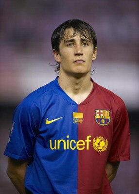 VALENCIA, SPAIN - MAY 13:  Bojan Krkic of Barcelona looks on before the Copa del Rey final match between Barcelona and Athletic Bilbao at the Mestalla stadium on May 13, 2009 in Valencia, Spain. Barcelona won 4-1.  (Photo by Manuel Queimadelos Alonso/Gett