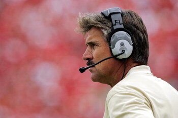 LINCOLN, NE - SEPTEMBER 17:  Head coach Dave Wannstedt of the Pittsburgh Panthers watches from the sideline during a game against the Nebraska Cornhuskers in the third quarter on September 17, 2005 at Memorial Stadium in Lincoln, Nebraska. Nebraska won 7-