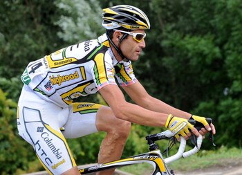 COLMAR, FRANCE - JULY 18:  George Hincapie of USA and team Colombia - High Road rides during stage 14 of the 2009 Tour de France from Colmar to Besancon on July 18, 2009 in Besancon, France. Hincapie cycled to the third place in the overall standings in s